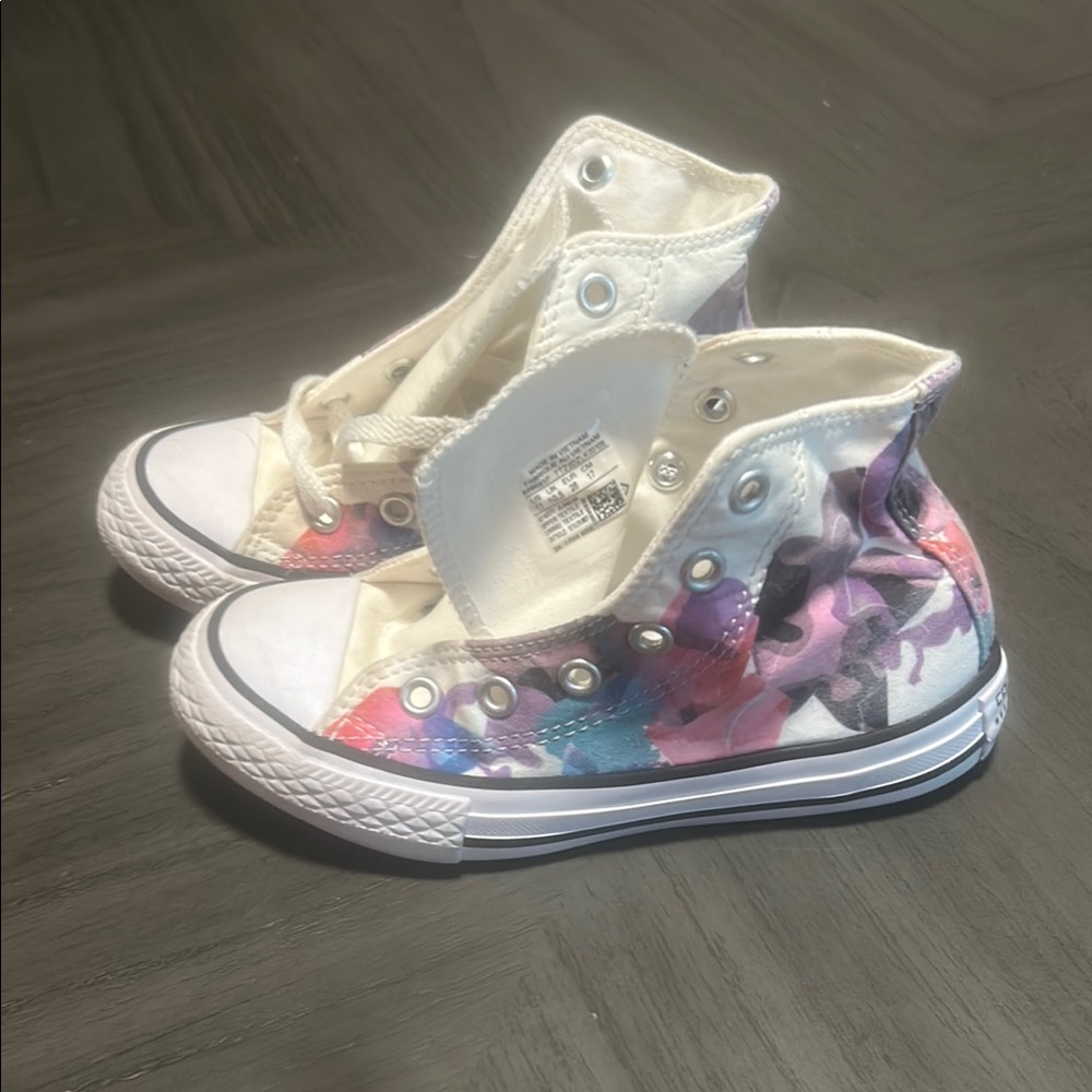 Converse White and Pink High-Top Sneakers